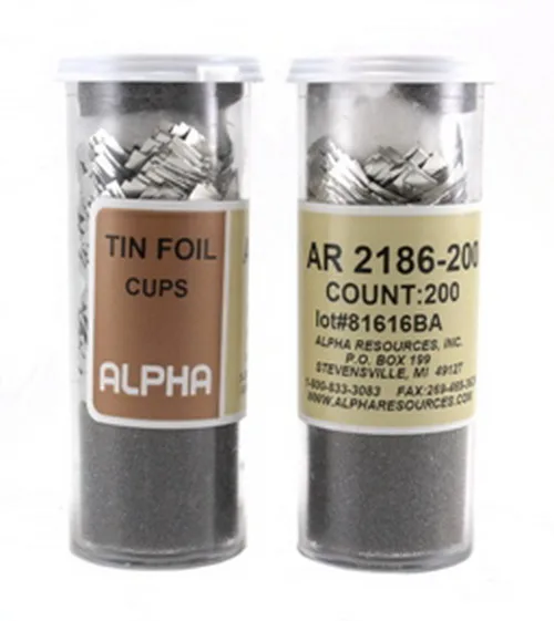 AR2186-200 — Tin Foil Standard Cups, 36mm x 36mm, 200 pcs