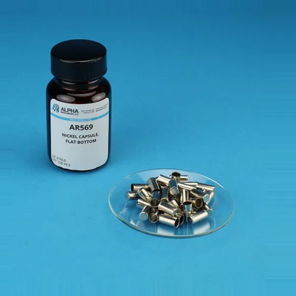 AR569 — Smooth Wall Nickel Capsule H 10mm OD 5mm Flat Bottom