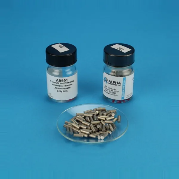 AR591 — Titanium Pin Standard (Hydrogen 0.0017%, Carbon 0.047%), 0.25g Pins