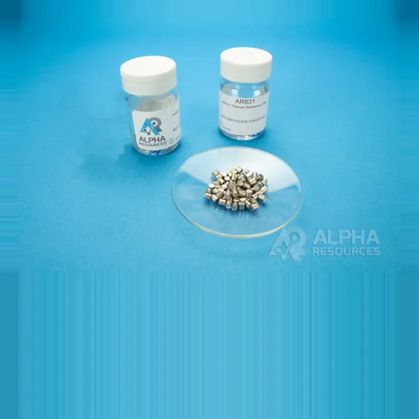 AR631 — Hydrogen Oxygen And Nitrogen in Titanium CRM H 0.0016 O 0.389 N 0.0076 0.1g Pin